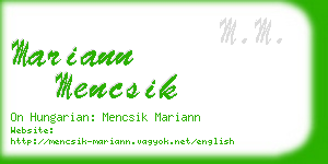 mariann mencsik business card